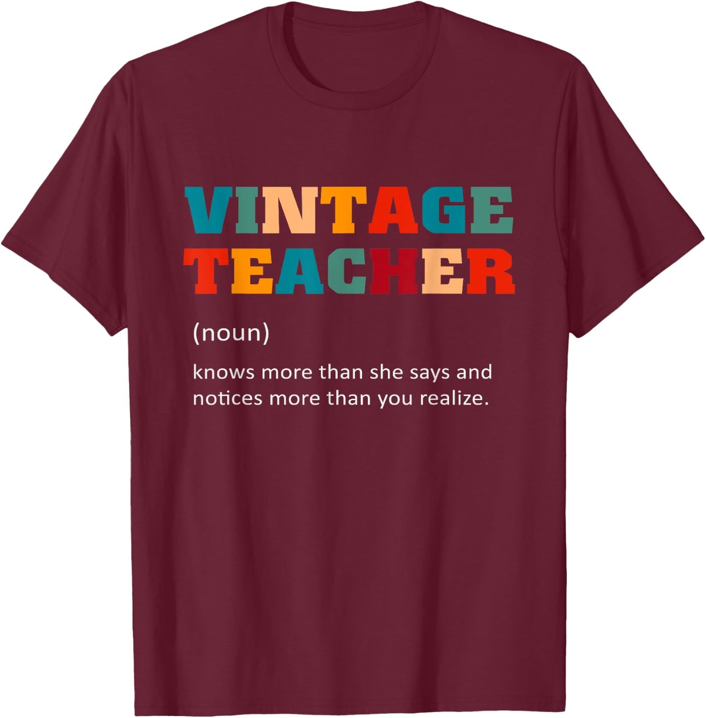 Vintage Teacher Definition Teaching T-Shirt - T-Shirt | Maroon