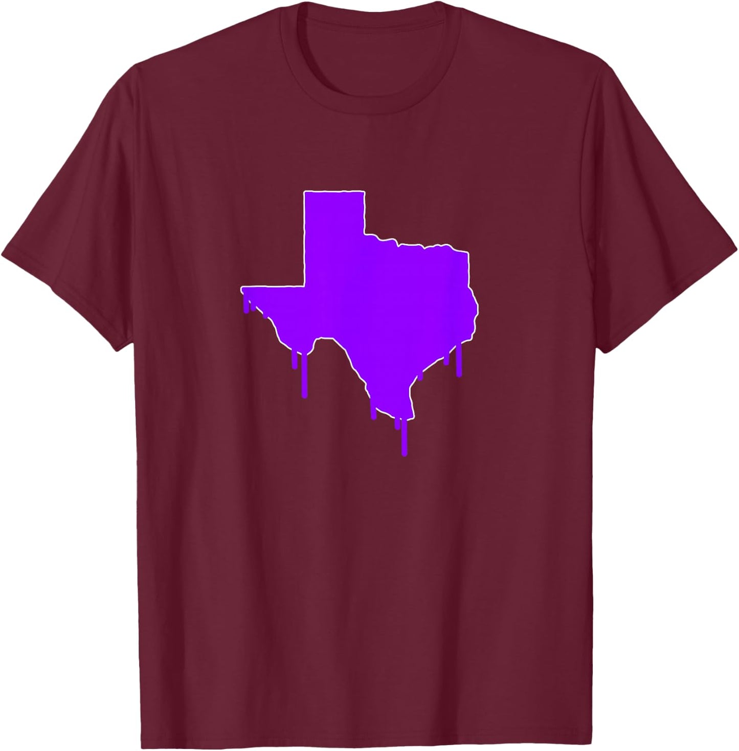 Purple Texas State Drip South Houston TX 713 Slab Lean Screw T-Shirt - T-Shirt | Maroon