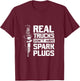 Real Trucks Don't Have Spark Plugs Truck Mechanic T-Shirt - T-Shirt | Maroon