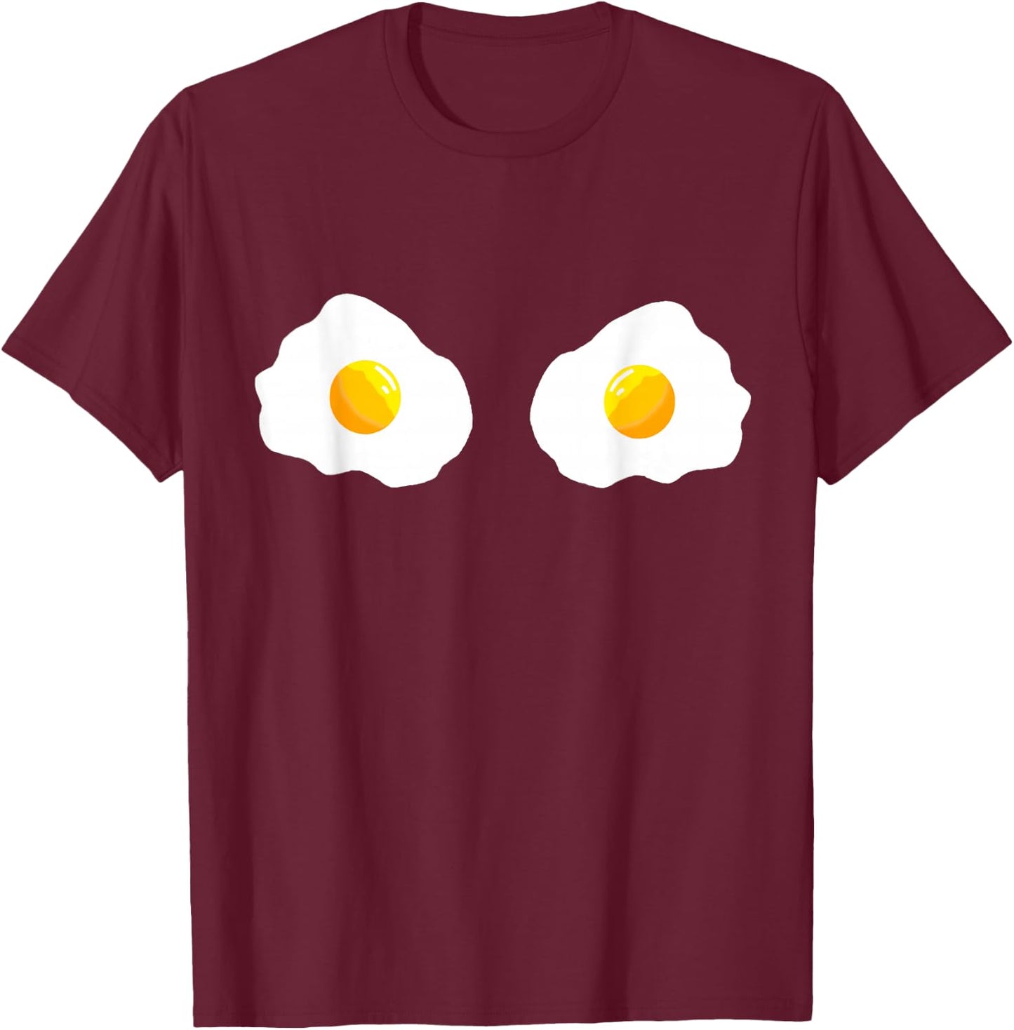 Fried Egg Bra Bikini Eggs Funny Fried Egg Costume T-Shirt - T-Shirt | Maroon