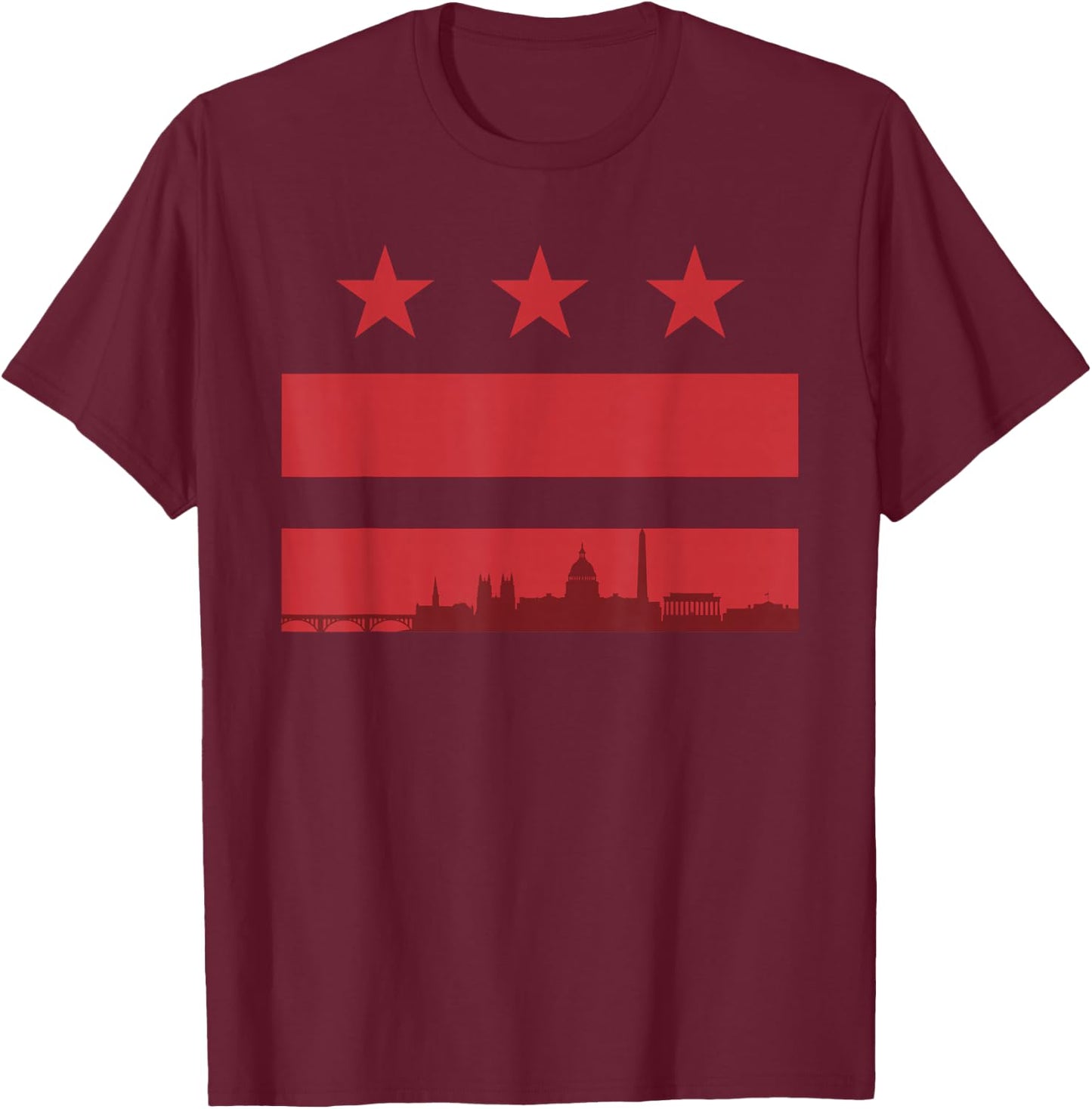Vintage Washington DC Retro Flag T-Shirt - T-Shirt | Maroon