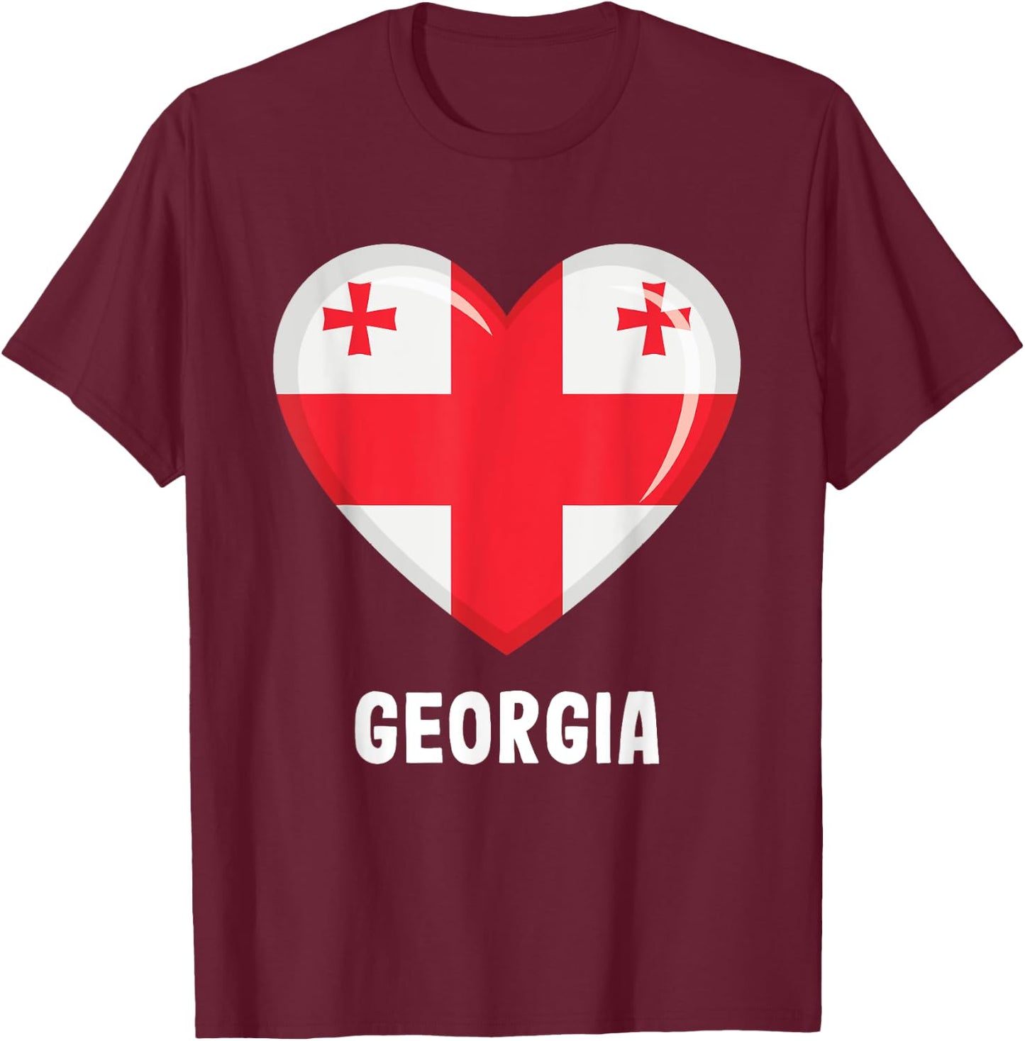 Georgian Flag Jersey T-Shirt - T-Shirt | Maroon