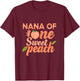 Nana First Birthday One Sweet Peach Bday Family Matching T-Shirt - T-Shirt | Maroon