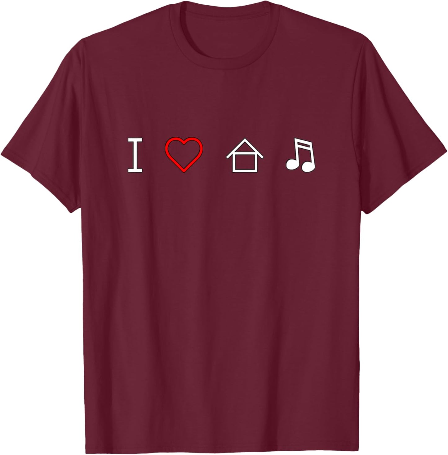 I Heart House Music Icons T-Shirt - T-Shirt | Maroon