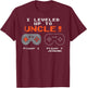 Leveled Up To Uncle Gaming Gamer Pregnancy Announcement Gift T-Shirt - T-Shirt | Maroon