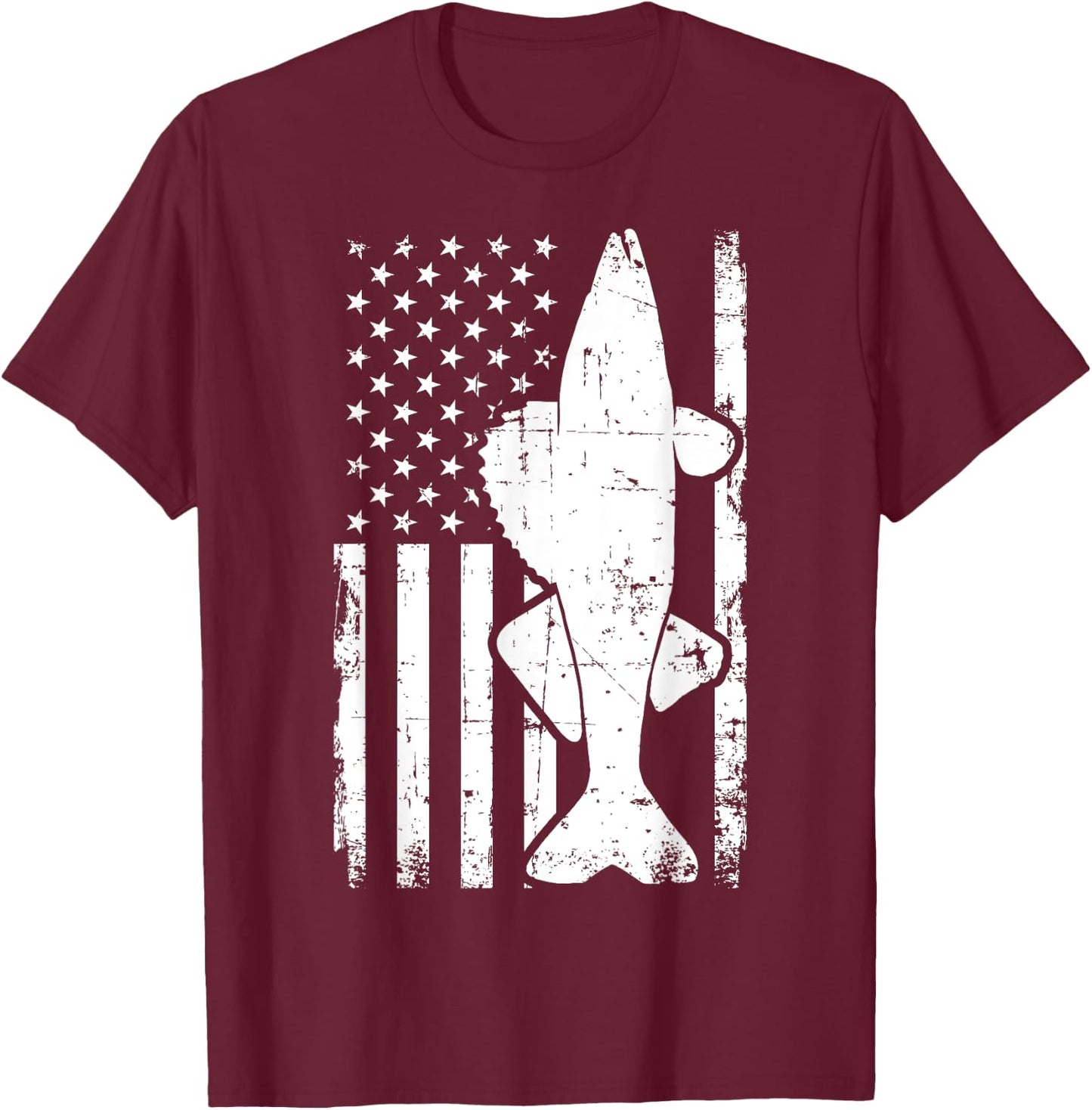 Walleye Fishing USA T-Shirt - T-Shirt | Maroon