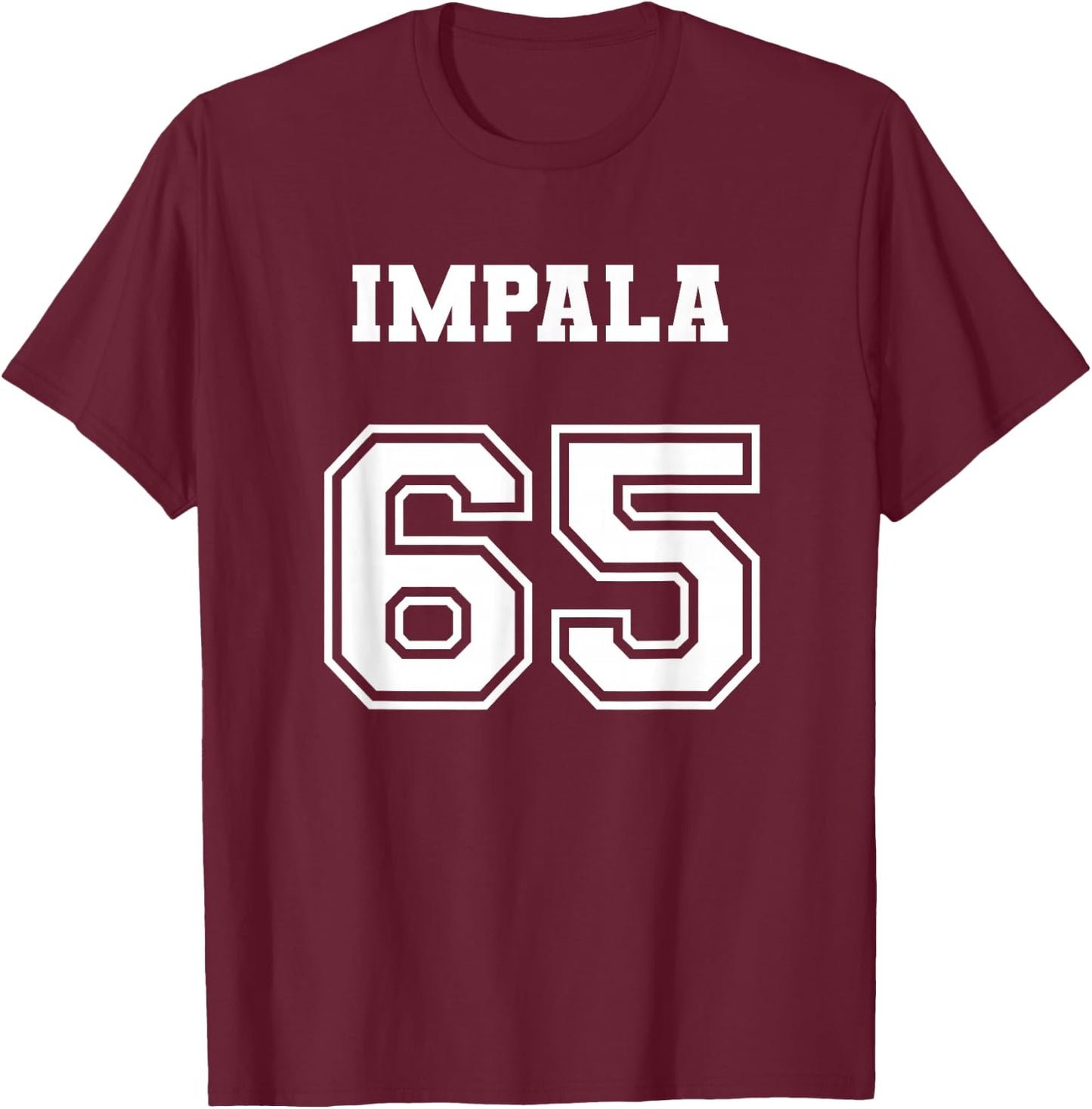 Style 65 1965 Impala Old School Lowrider Jersey T-Shirt - T-Shirt | Maroon