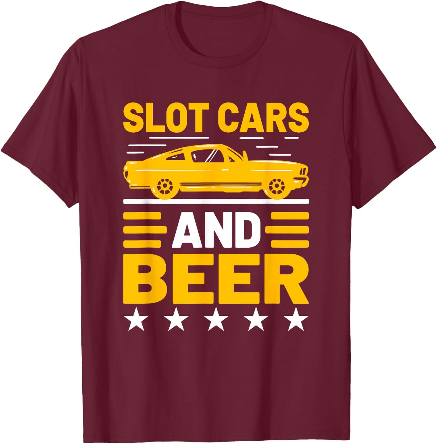 Slot Car Racing Nostalgic Muscle Car Project Car Car Guy T-Shirt - T-Shirt | Maroon