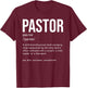 Cool Religious Lutheran Husband Wife Humor Lovers Funny Pastor Definition Christian Preachers Men Women T-Shirt - T-Shirt | Maroon