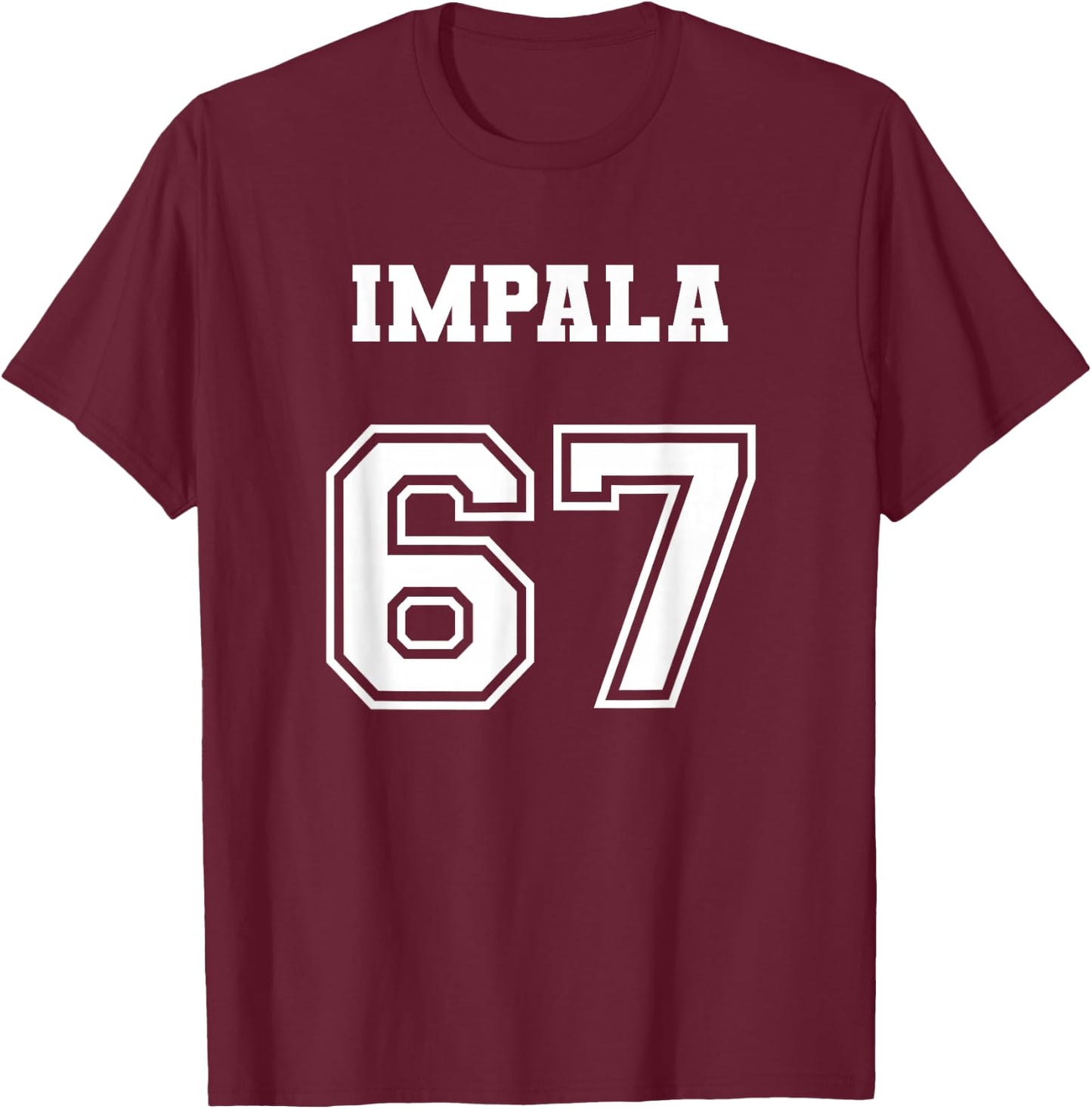 Jersey Style 67 1967 Impala Old School Lowrider T-Shirt - T-Shirt | Maroon