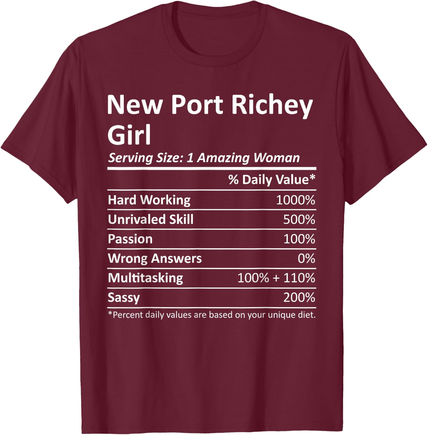 NEW PORT RICHEY GIRL FL FLORIDA Funny City Home Roots Gift T-Shirt - T-Shirt | Maroon