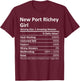 NEW PORT RICHEY GIRL FL FLORIDA Funny City Home Roots Gift T-Shirt - T-Shirt | Maroon