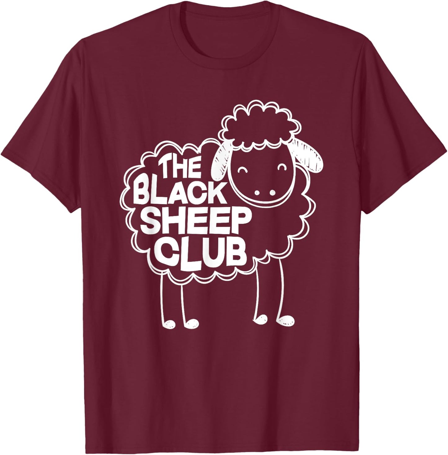 The Black Sheep Club Funny Black Sheep Squad Sarcastic T-Shirt - T-Shirt | Maroon