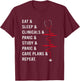Eat Sleep Clinicals Panic Study Repeat Nurse T-Shirt - T-Shirt | Maroon