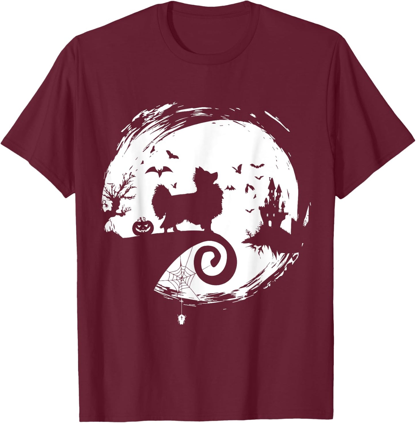 Papillon Halloween Costume Moon Silhouette Horror Creepy T-Shirt - T-Shirt | Maroon
