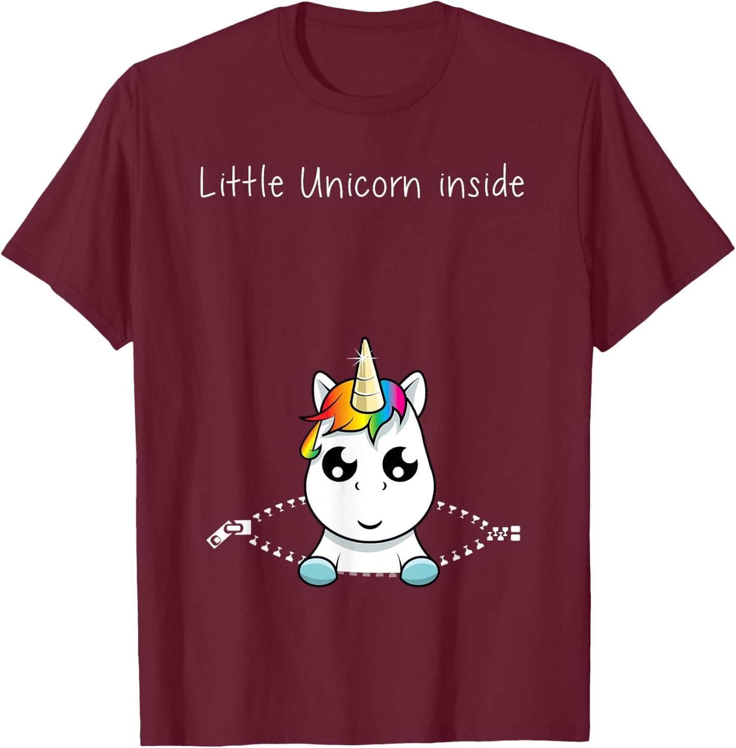 Its A Girl Pregnancy Announcement Gender Reveal Unicorn Gift T-Shirt - T-Shirt | Maroon