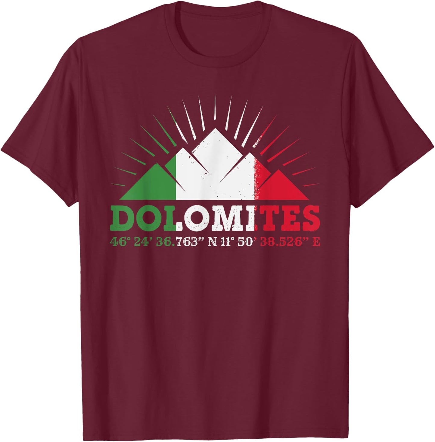 Dolomites Nature Outdoor Italy T-Shirt - T-Shirt | Maroon