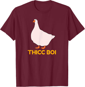 Funny Chunky Animal Chonky Goose Thicc Boi T-Shirt - T-Shirt | Maroon