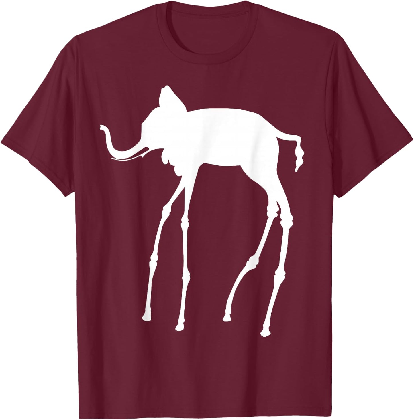 The Elephant by Dali T-Shirt - T-Shirt | Maroon