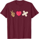 Peace Love Wound Care Nurse RN Appreciation Gifts T-Shirt - T-Shirt | Maroon