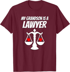 My Grandson Is A Lawyer Graduate Law Proud Grandparent T-Shirt - T-Shirt | Maroon
