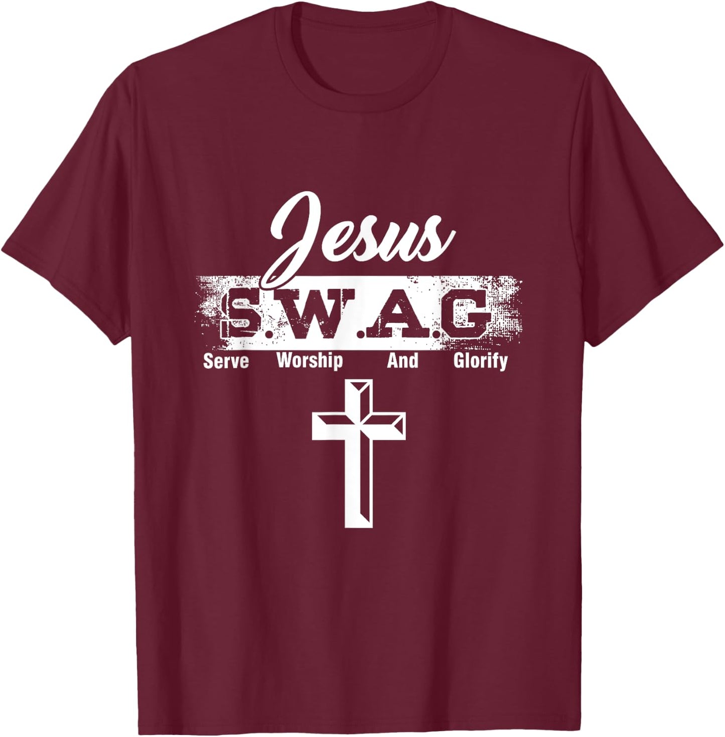 Christ Christianity Jesus Christ Swag Serve Praying Faith T-Shirt - T-Shirt | Maroon