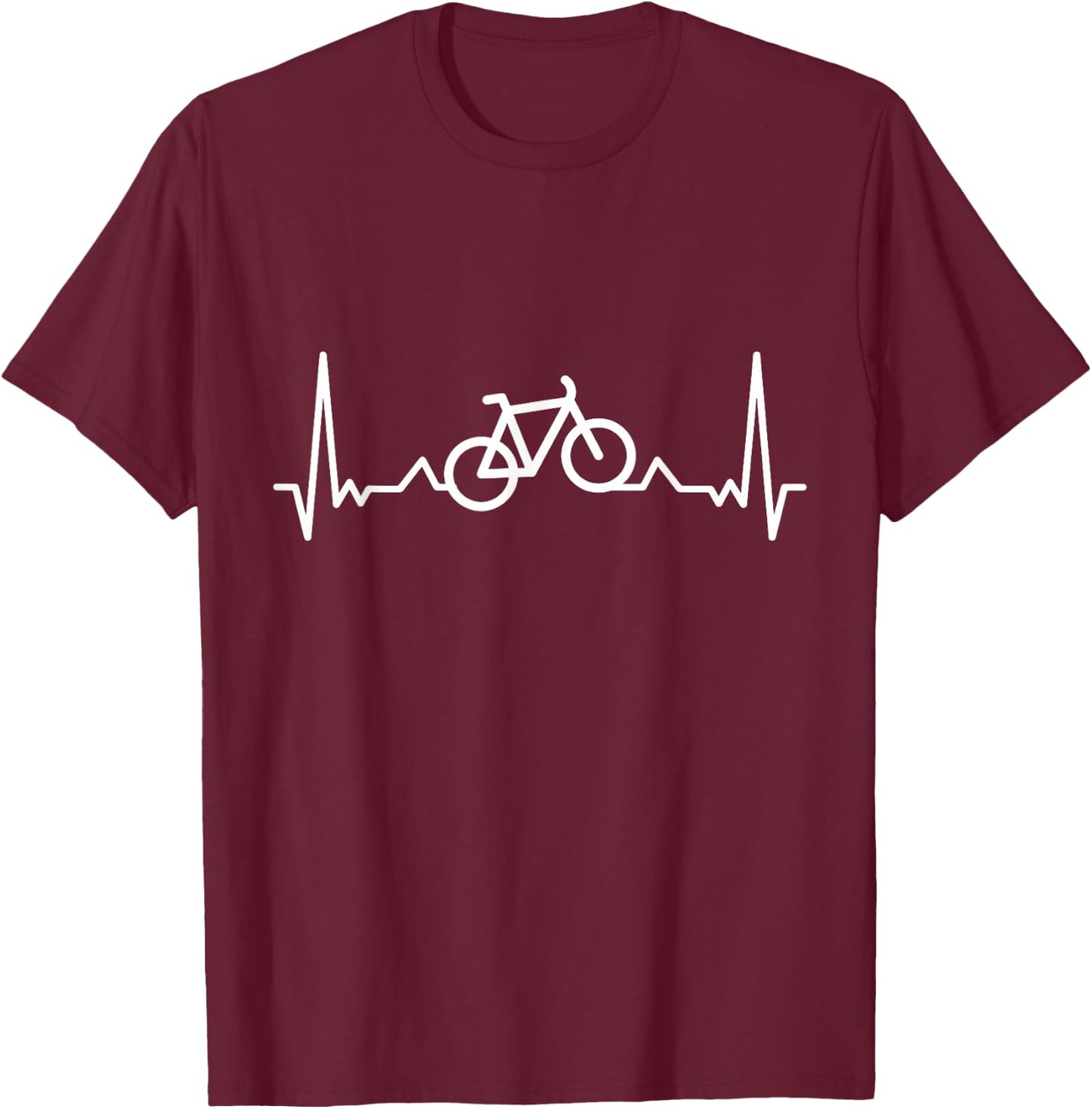 Bicycle Heartbeat Bike & Cycling Gift T-Shirt - T-Shirt | Maroon