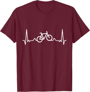 Bicycle Heartbeat Bike & Cycling Gift T-Shirt - T-Shirt | Maroon