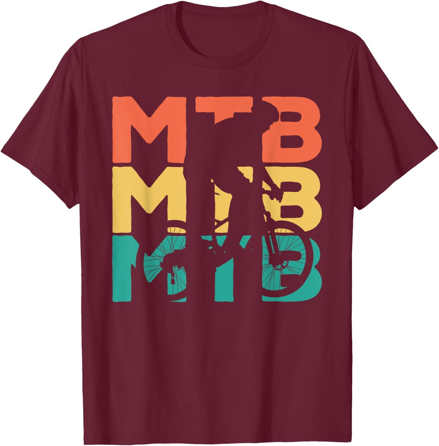 Retro Vintage MTB Gift Mountain Bikers T-Shirt - T-Shirt | Maroon