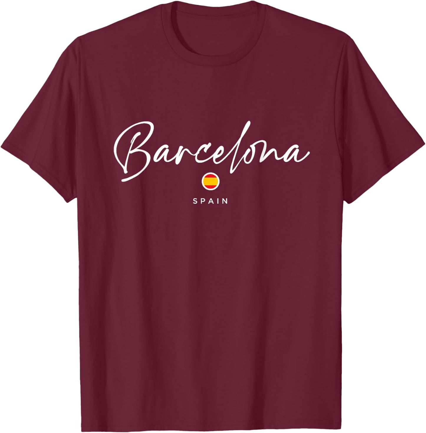 Barcelona Spain T-Shirt - T-Shirt | Maroon