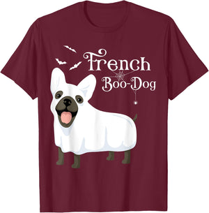 Halloween French Boo-Dog French Bulldog Ghost Women T-Shirt - T-Shirt | Maroon
