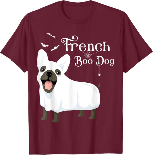 Halloween French Boo-Dog French Bulldog Ghost Women T-Shirt - T-Shirt | Maroon