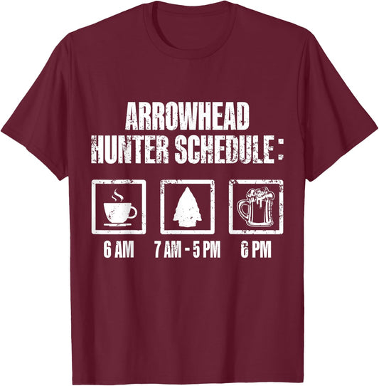 Arrowhead Hunting Collector Schedule Beer Hunter T-Shirt - T-Shirt | Maroon