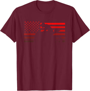 American Biker Motorcycle T-Shirt - T-Shirt | Maroon
