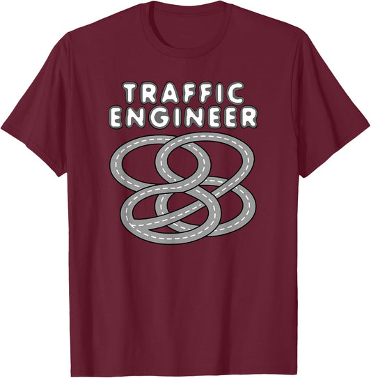 Traffic Engineer Funny Highway Interchange T-Shirt - T-Shirt | Maroon