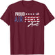 US Flag Proud Air Force Aunt T-Shirt - T-Shirt | Maroon