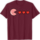 Valentines Day Hearts Funny Retro Gamer Men Boys Kids Youth T-Shirt - T-Shirt | Maroon