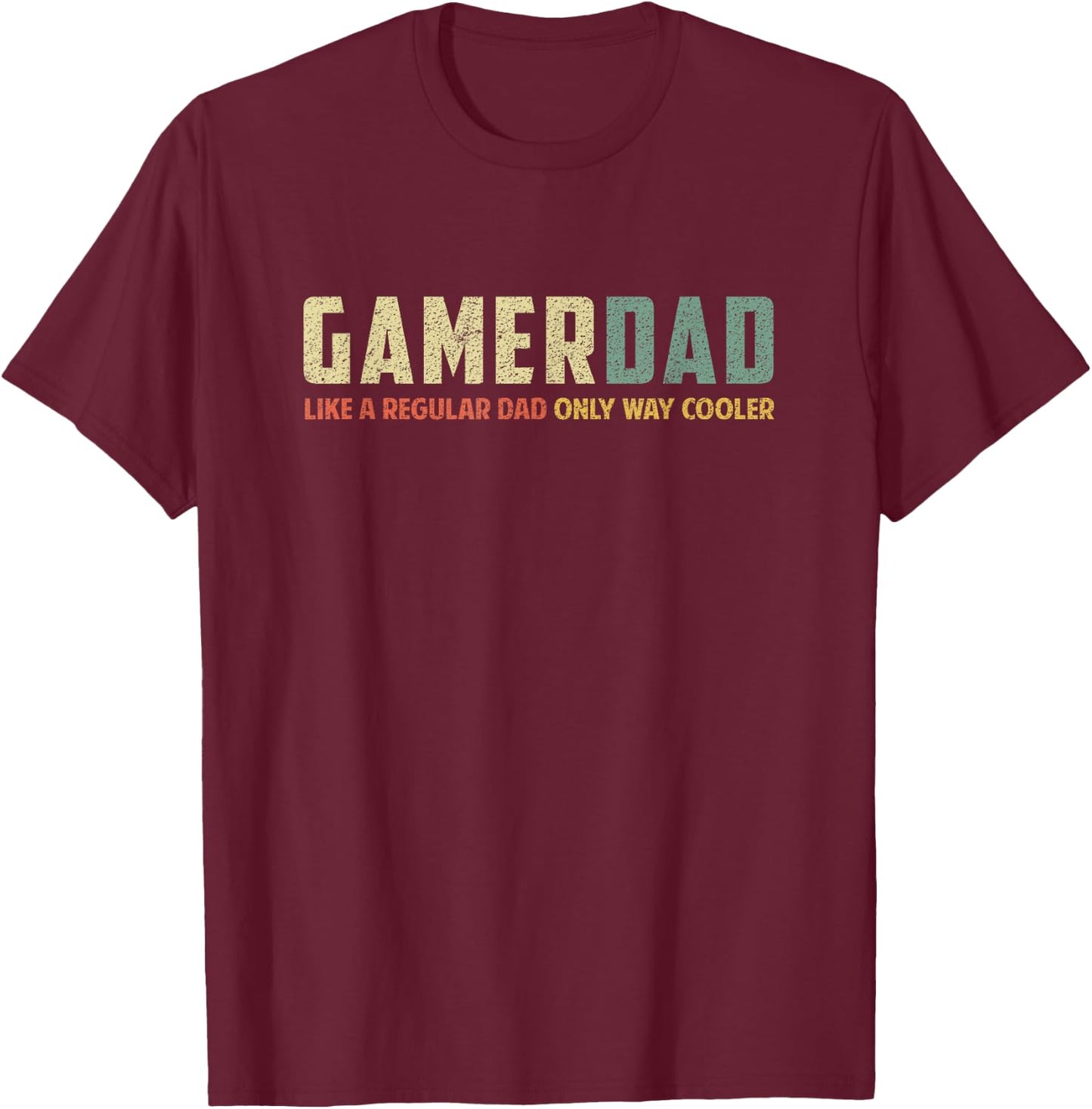 Funny Gamer Dad Shirt Retro Father's Day Christmas Dad Gift T-Shirt - T-Shirt | Maroon