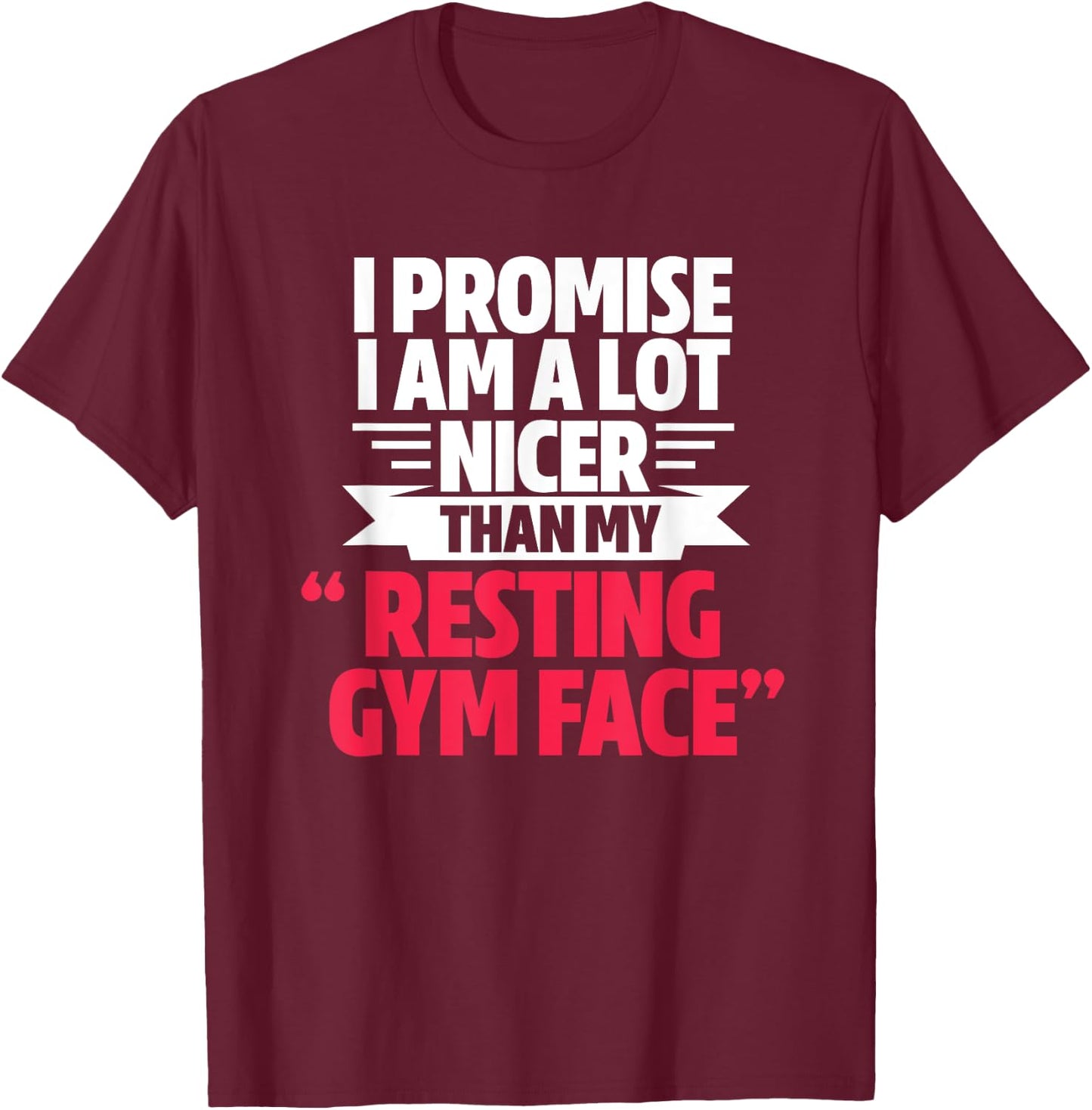 Gym Workout Bodybuilding Funny My Resting Gym Face T-Shirt - T-Shirt | Maroon