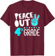 Peace Out 4th Grade Graduation Last Day School 2025 Funny T-Shirt - T-Shirt | Maroon