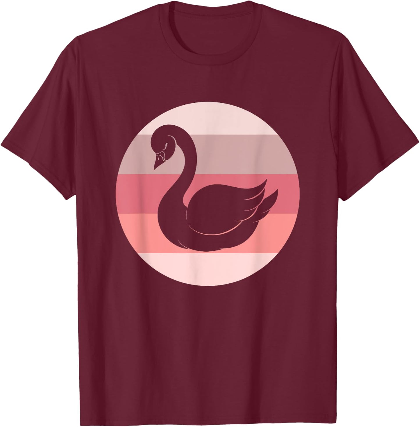 Retro Swan T-Shirt - T-Shirt | Maroon