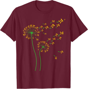 Pi Dandelion Pi day Dandelion 3.14 Pi Number Math Dandelion T-Shirt - T-Shirt | Maroon
