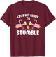 Let's Get Ready To Stumble Camping Flamingo Beer Campfire T-Shirt - T-Shirt | Maroon