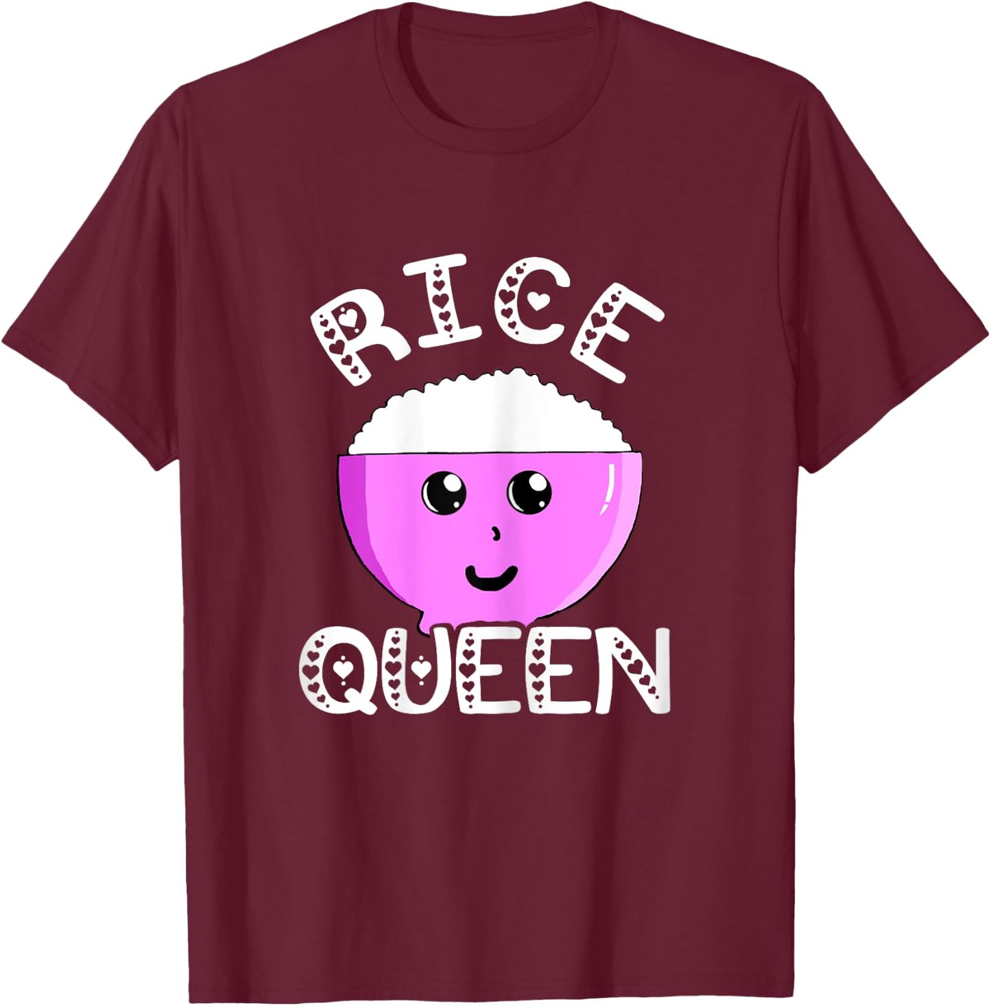 Rice Queen Rice Queen Asian Kitchen Rice Bowl Kawaii T-Shirt - T-Shirt | Maroon