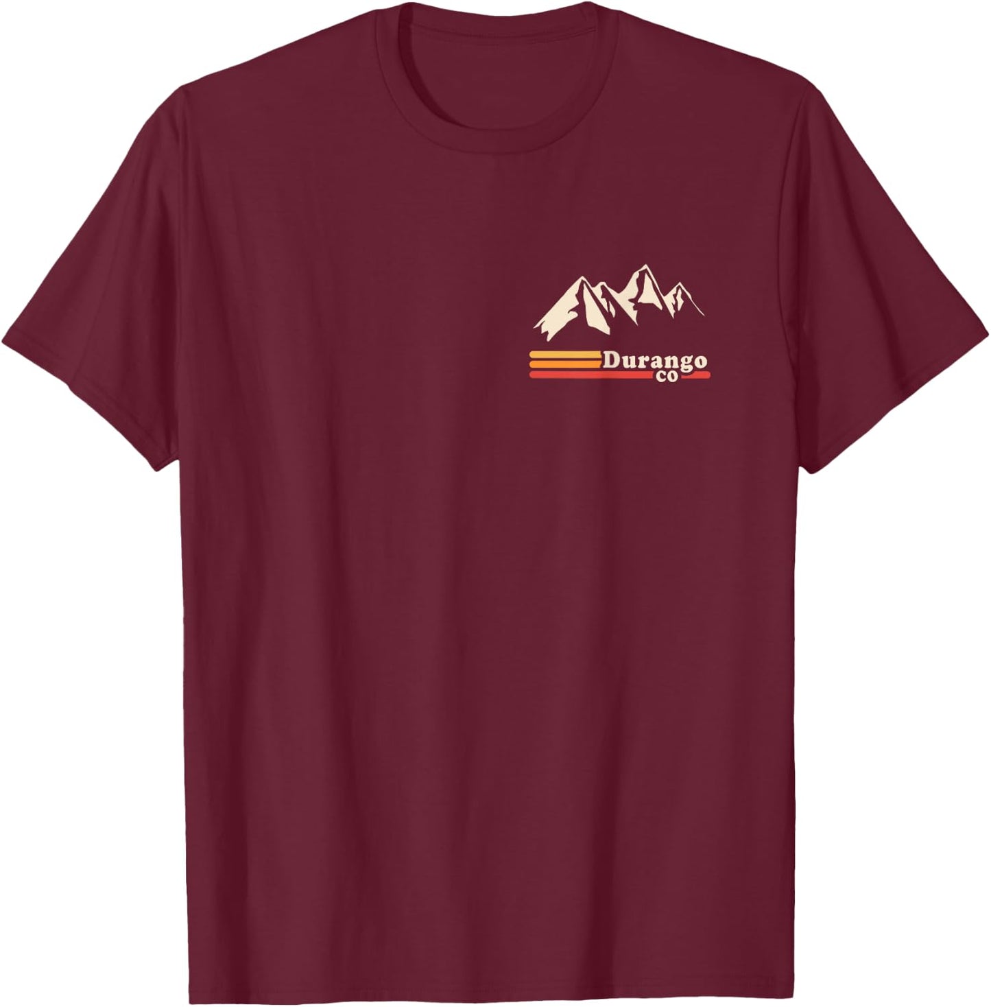 Retro Durango Colorado Mountains Ski T-Shirt - T-Shirt | Maroon