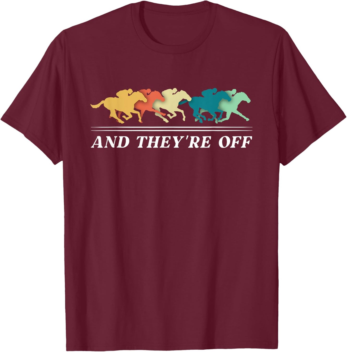 Funny Horse Racing Jockey Racer Derby Rider Track Race Gifts T-Shirt - T-Shirt | Maroon