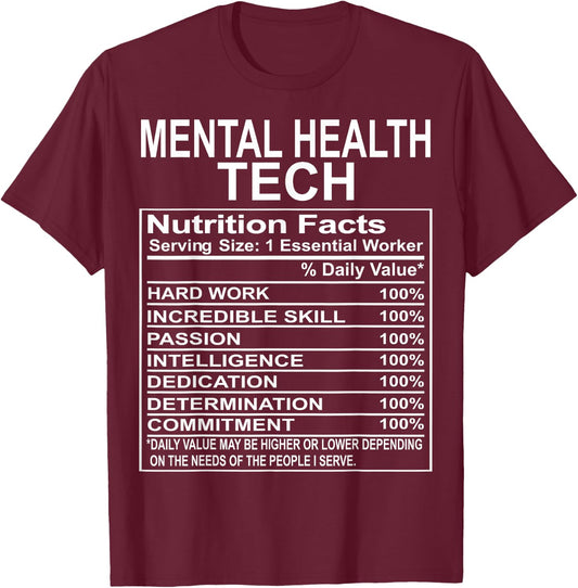 Mental Health Technician Gifts Appreciation Funny T-Shirt - T-Shirt | Maroon