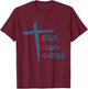 JOY Jesus Others Yourself Christian Cross T-Shirt - T-Shirt | Maroon