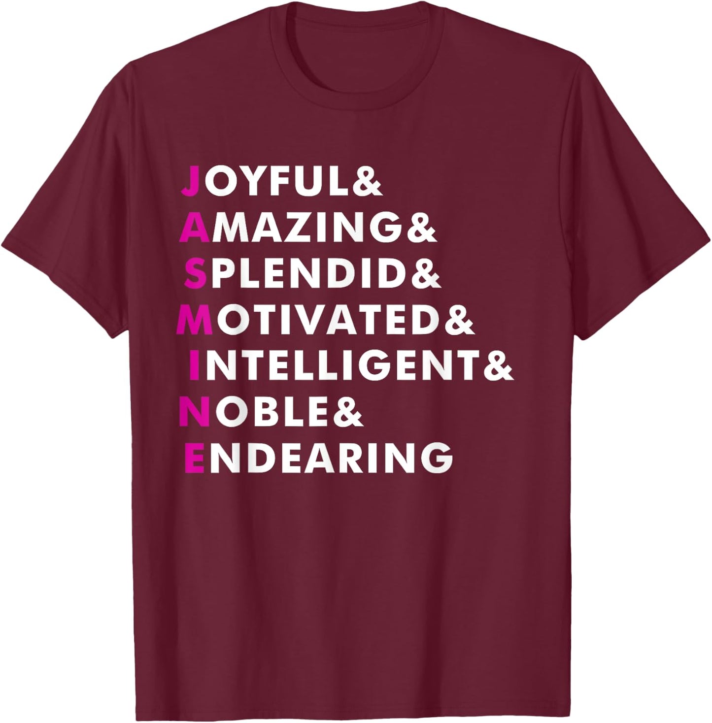 Jasmine Name Shirt Personalized Gift T-Shirt - T-Shirt | Maroon
