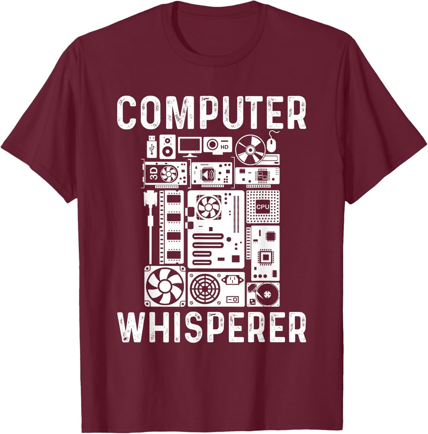 Funny Computer Geek Tech Nerd Gift Men Women Cool Support T-Shirt - T-Shirt | Maroon